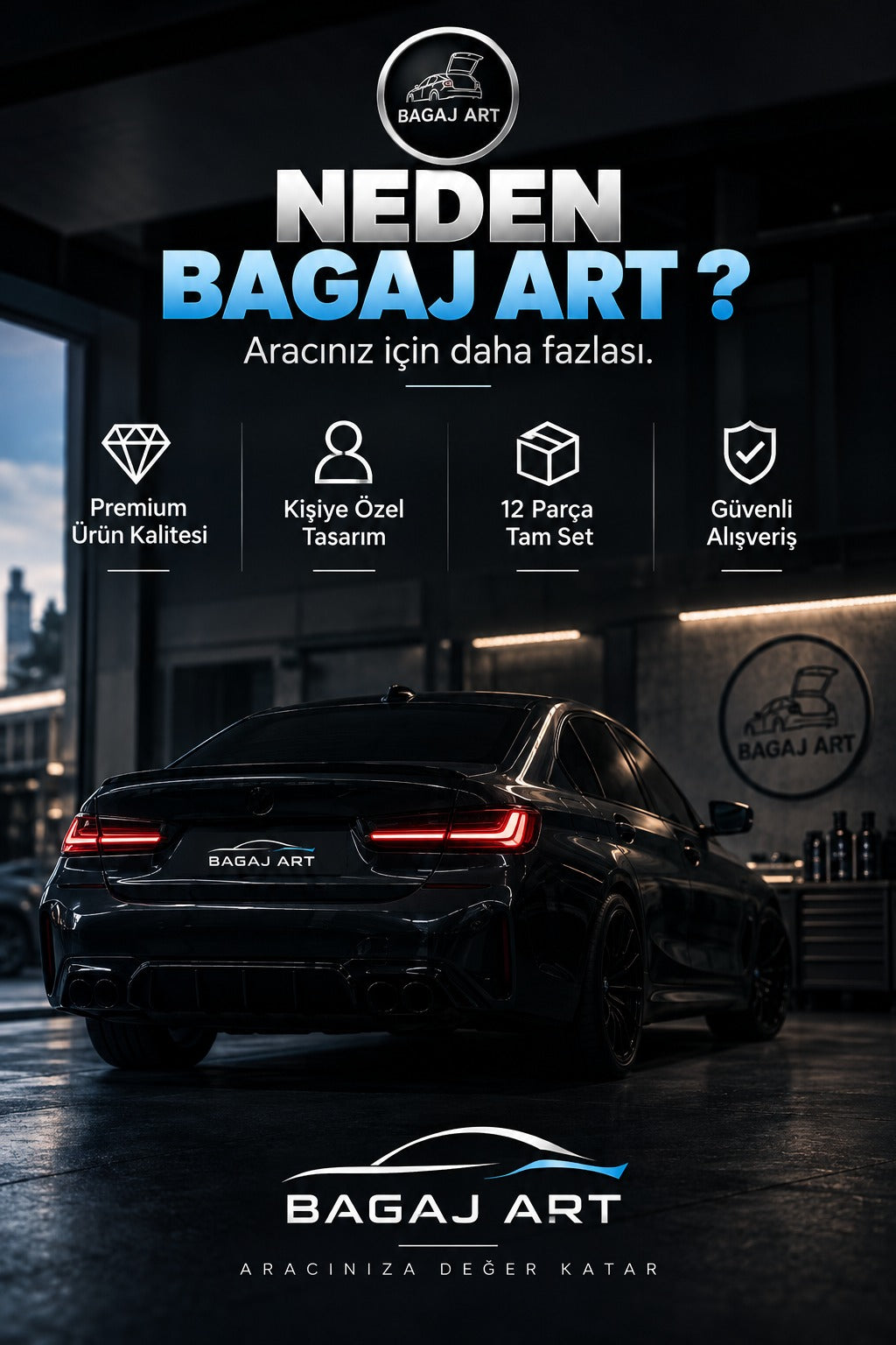 Bagaj Art - İsme & Plakaya Özel Bagaj Çantası Seti