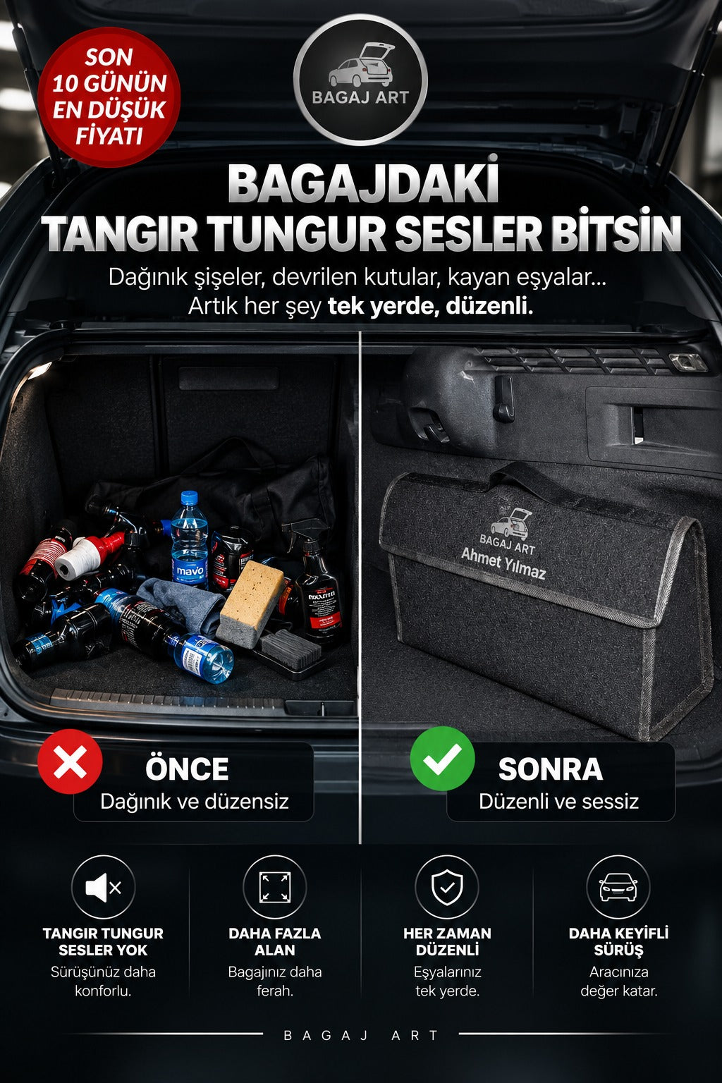 Bagaj Art - İsme & Plakaya Özel Bagaj Çantası Seti
